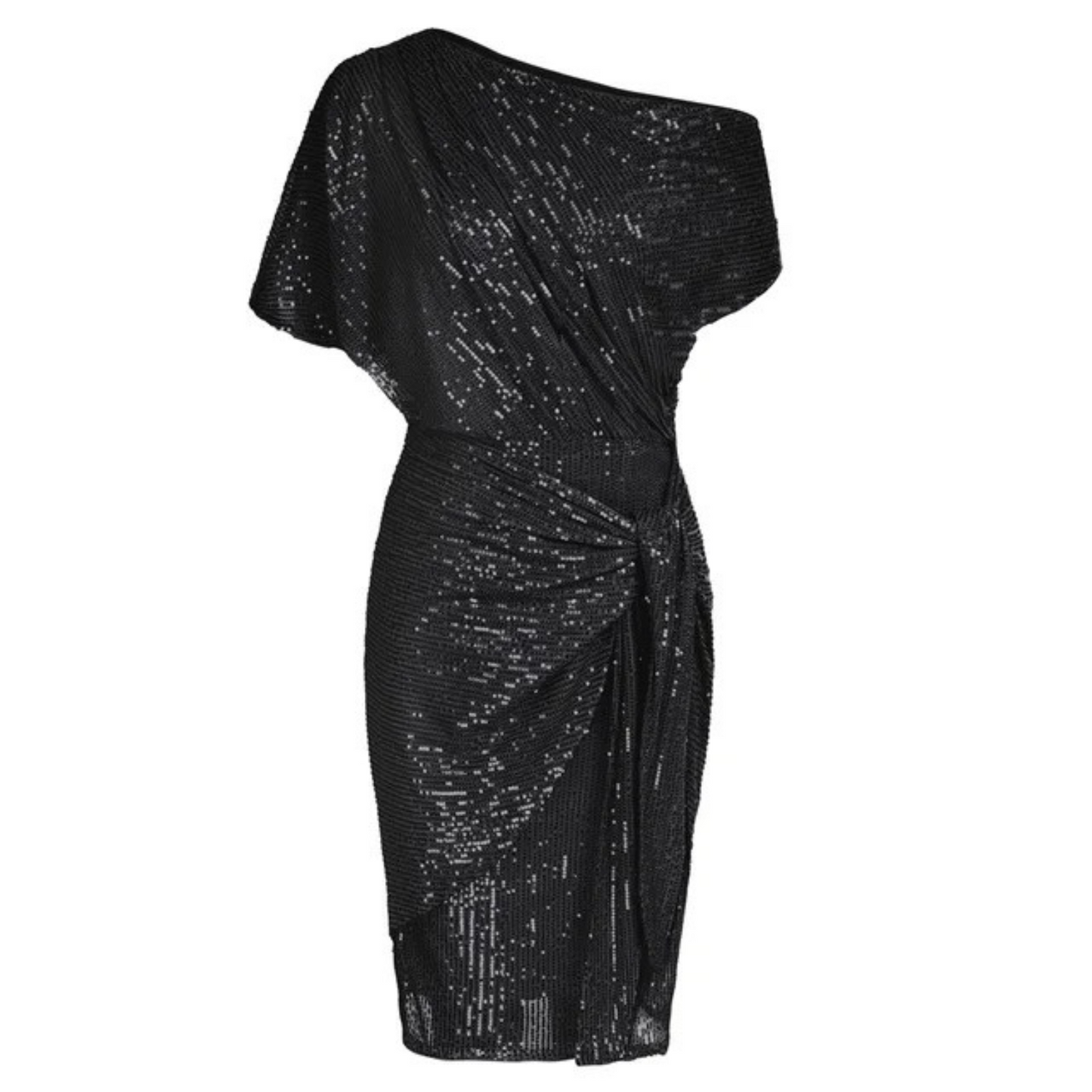 Dames - Korte Asymmetrische Jurk - Glinsterend en Speels - Feestkleding - Elegant Stijl