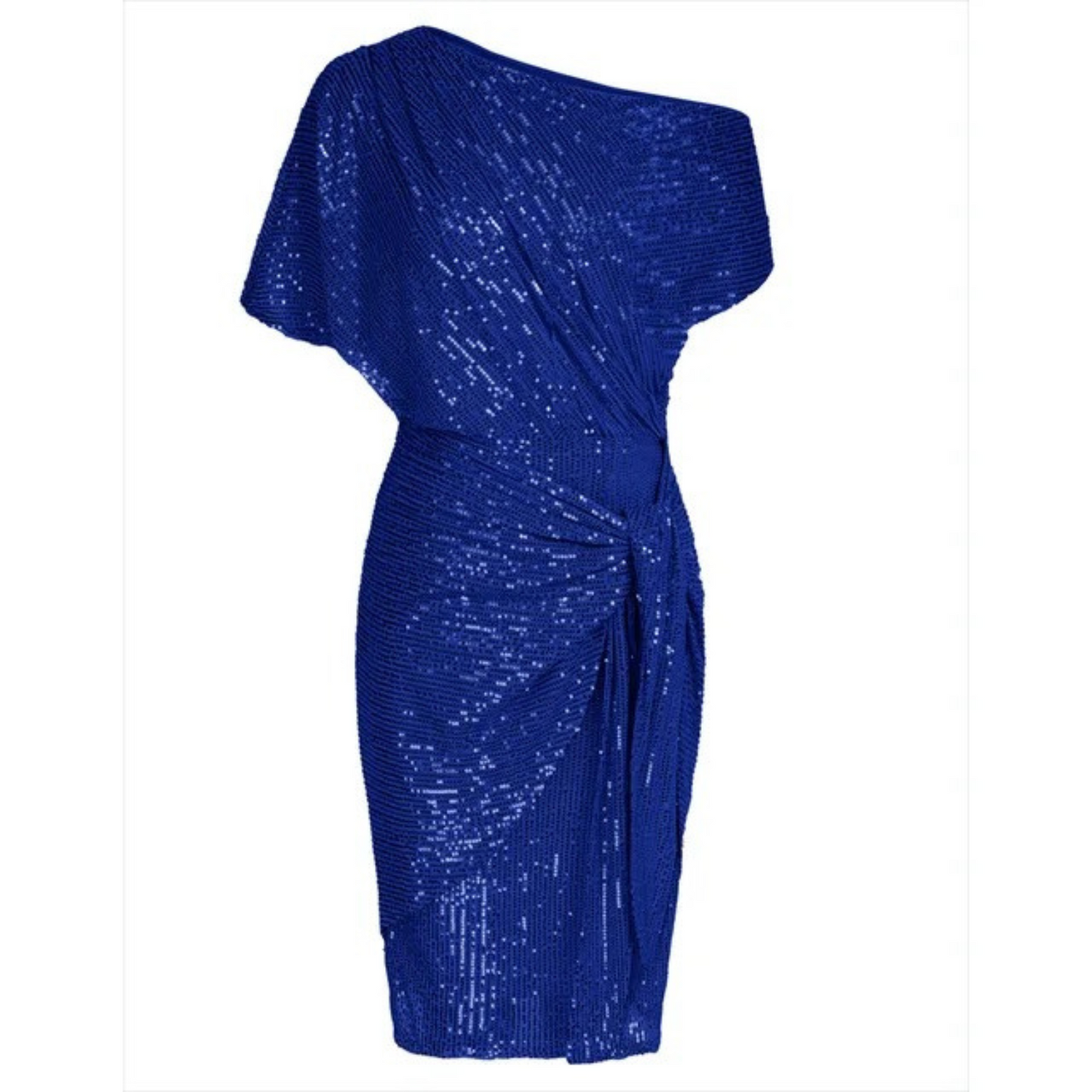 Dames - Korte Asymmetrische Jurk - Glinsterend en Speels - Feestkleding - Elegant Stijl