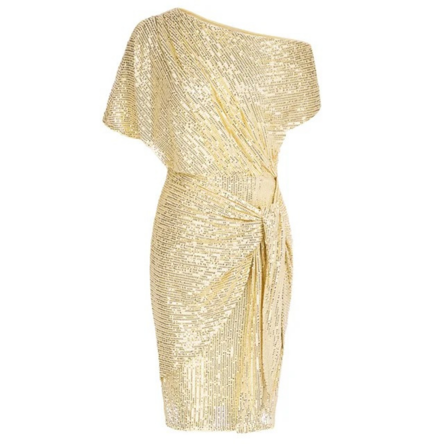 Dames - Korte Asymmetrische Jurk - Glinsterend en Speels - Feestkleding - Elegant Stijl