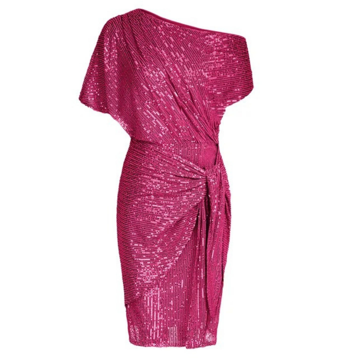 Dames - Korte Asymmetrische Jurk - Glinsterend en Speels - Feestkleding - Elegant Stijl