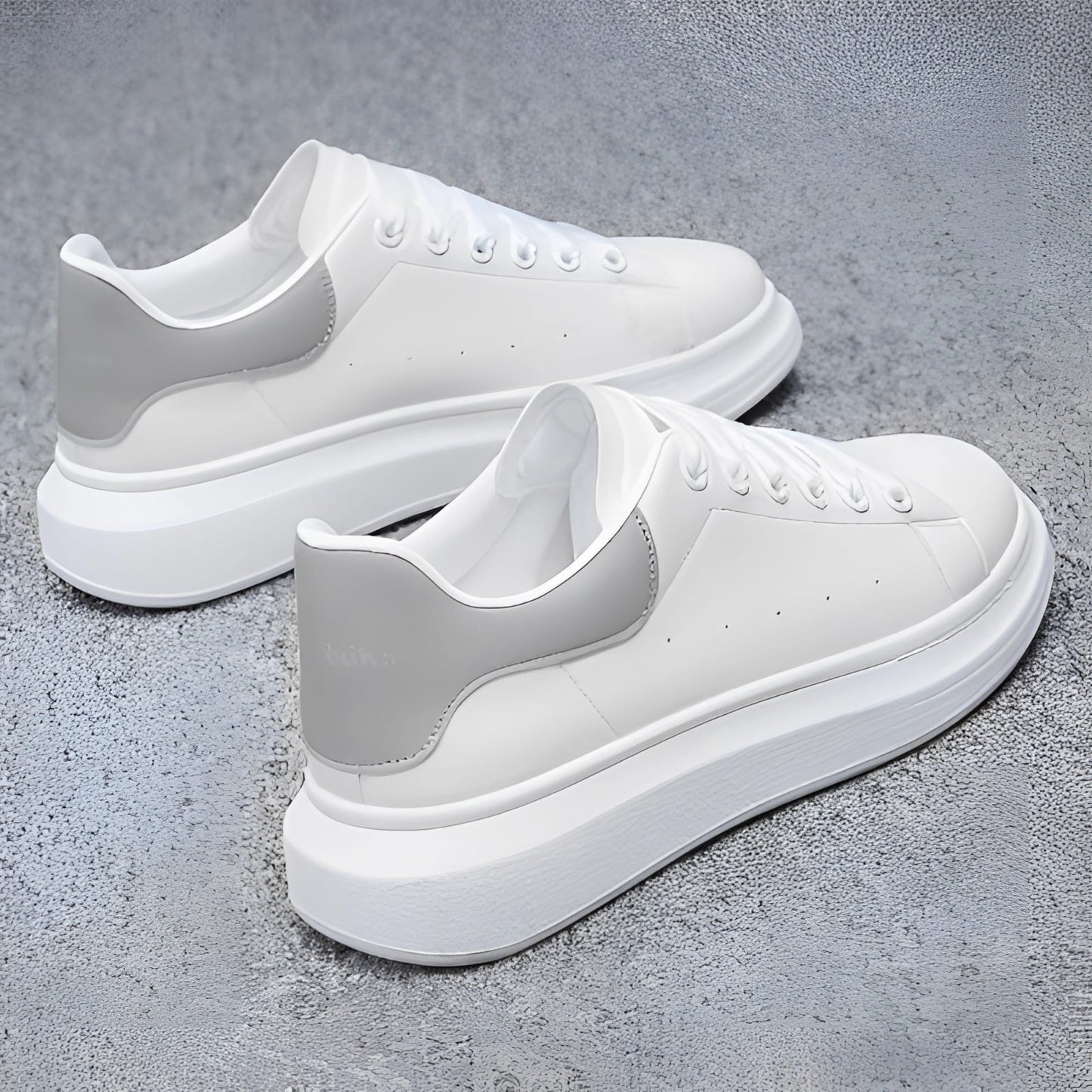 Schoen - Heren - Leer - Witte Sneaker - Plateau Sneaker