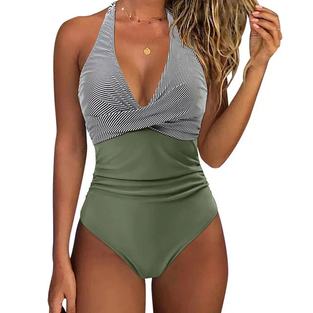 Vrouwen - Eén-Piece Badpak - Halter Nek - Comfortabel en Stijlvol - ZOMER GLANS