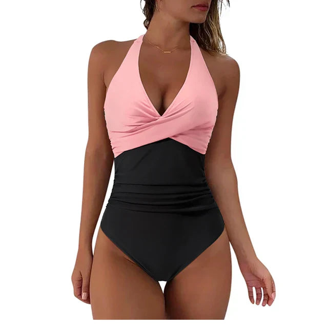 Vrouwen - Eén-Piece Badpak - Halter Nek - Comfortabel en Stijlvol - ZOMER GLANS