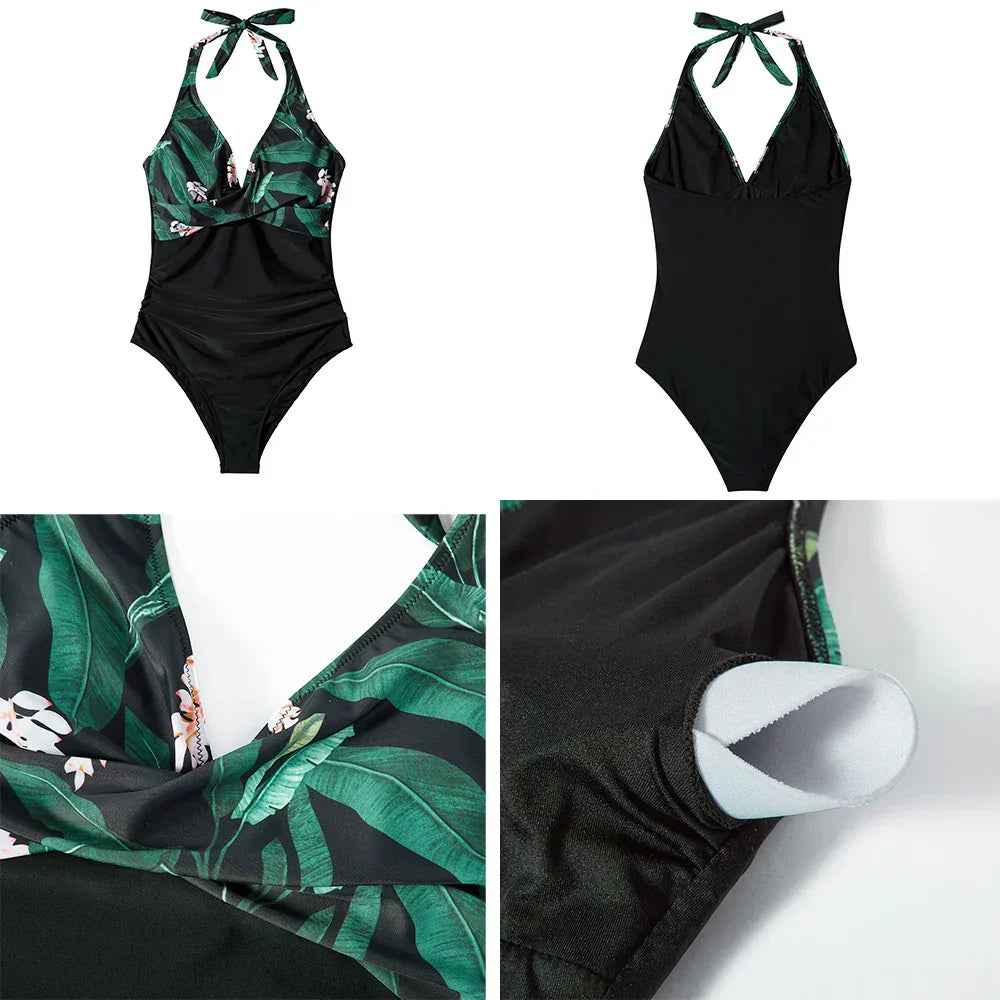 Vrouwen - Eén-Piece Badpak - Halter Nek - Comfortabel en Stijlvol - ZOMER GLANS