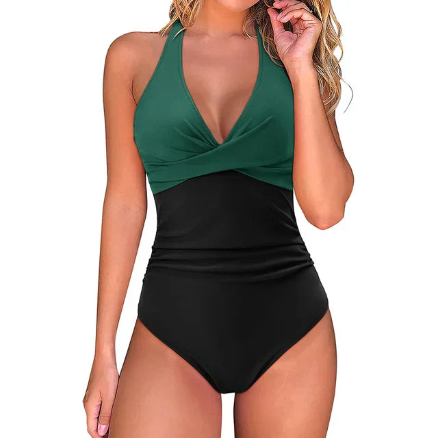Vrouwen - Eén-Piece Badpak - Halter Nek - Comfortabel en Stijlvol - ZOMER GLANS