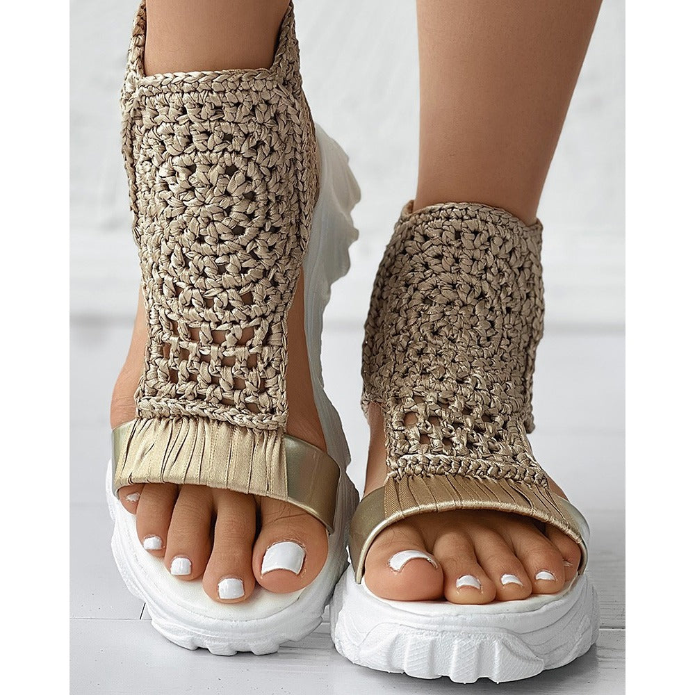 Gevlochten Sandalen - Dames - Schokabsorberende Zolen - Comfortabele Schoenen - ZOMERGENOT