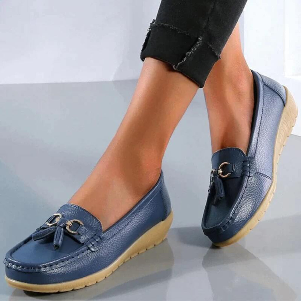 Loafers Met Sleehak - Dames - Leren - Retro Look - Nova