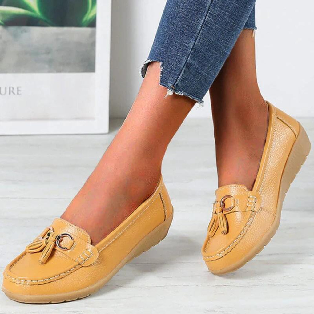 Loafers Met Sleehak - Dames - Leren - Retro Look - Nova