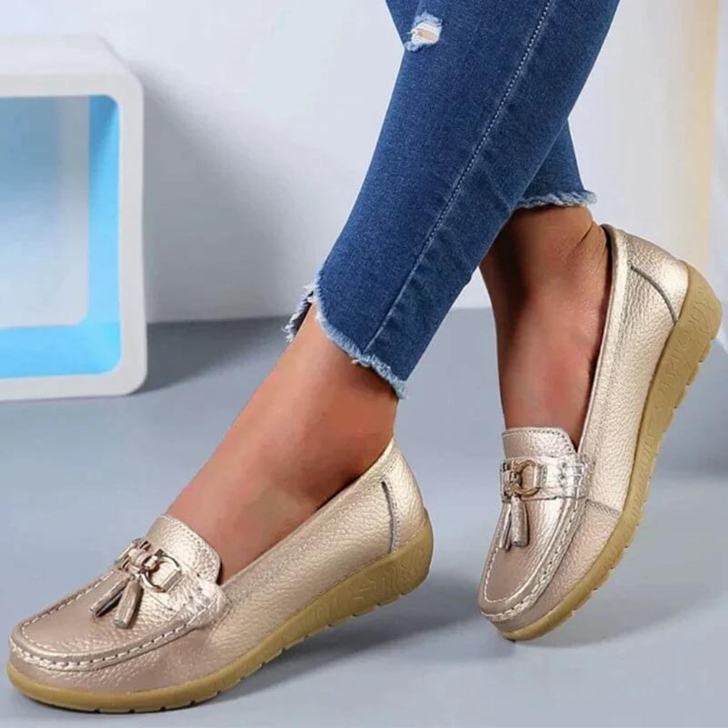 Loafers Met Sleehak - Dames - Leren - Retro Look - Nova