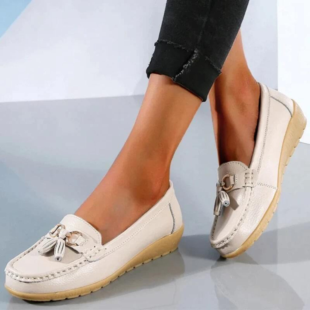 Loafers Met Sleehak - Dames - Leren - Retro Look - Nova
