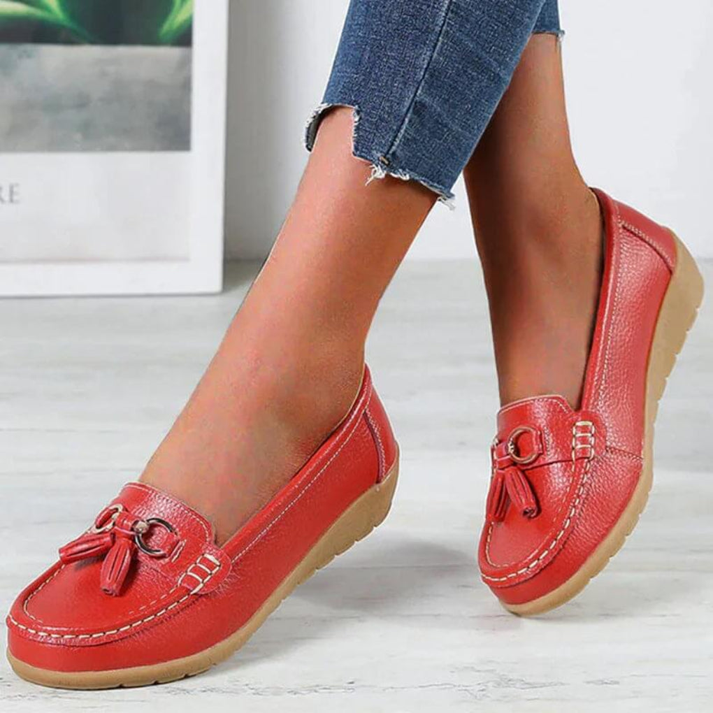 Loafers Met Sleehak - Dames - Leren - Retro Look - Nova