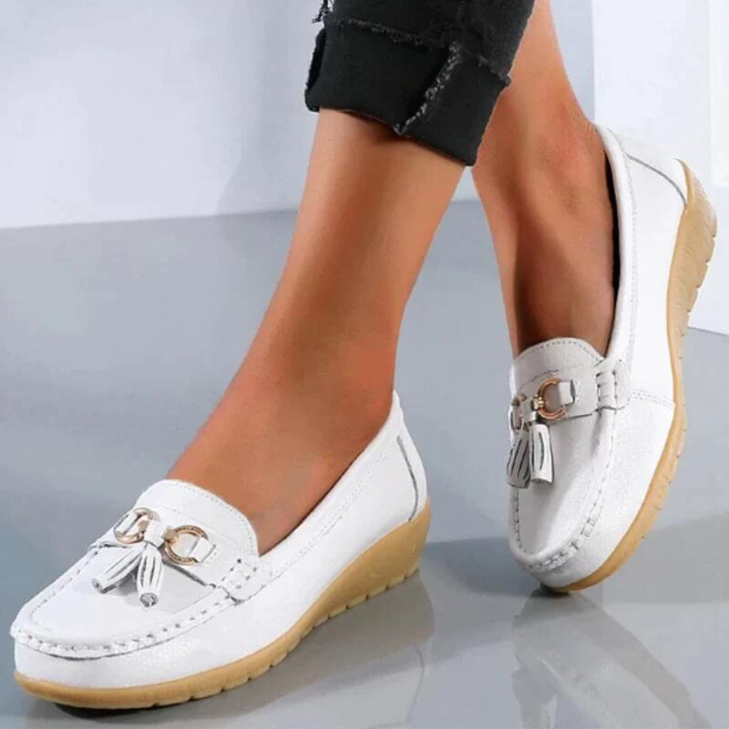 Loafers Met Sleehak - Dames - Leren - Retro Look - Nova