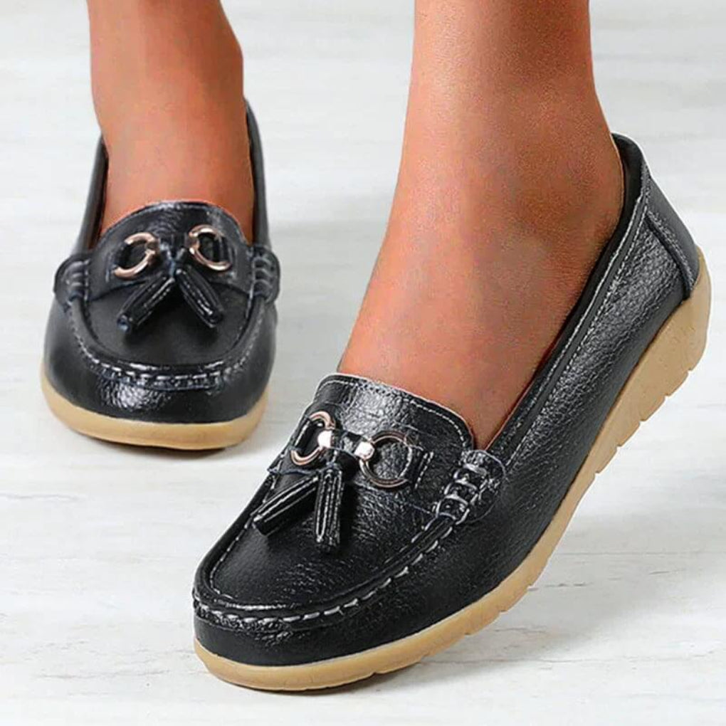 Loafers Met Sleehak - Dames - Leren - Retro Look - Nova