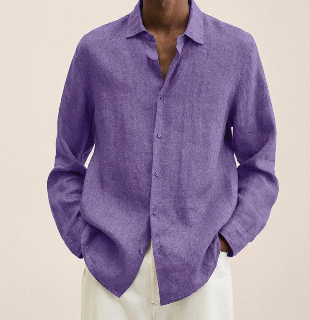 Heren Overhemd met Open Kraag en Ontspannen Fit voor Casual Styling – ALPHONSE STYLE