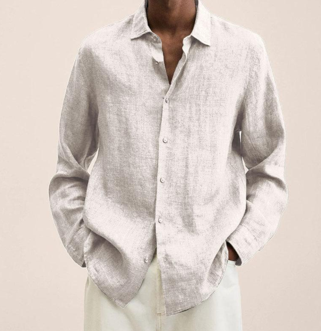 Heren Overhemd met Open Kraag en Ontspannen Fit voor Casual Styling – ALPHONSE STYLE