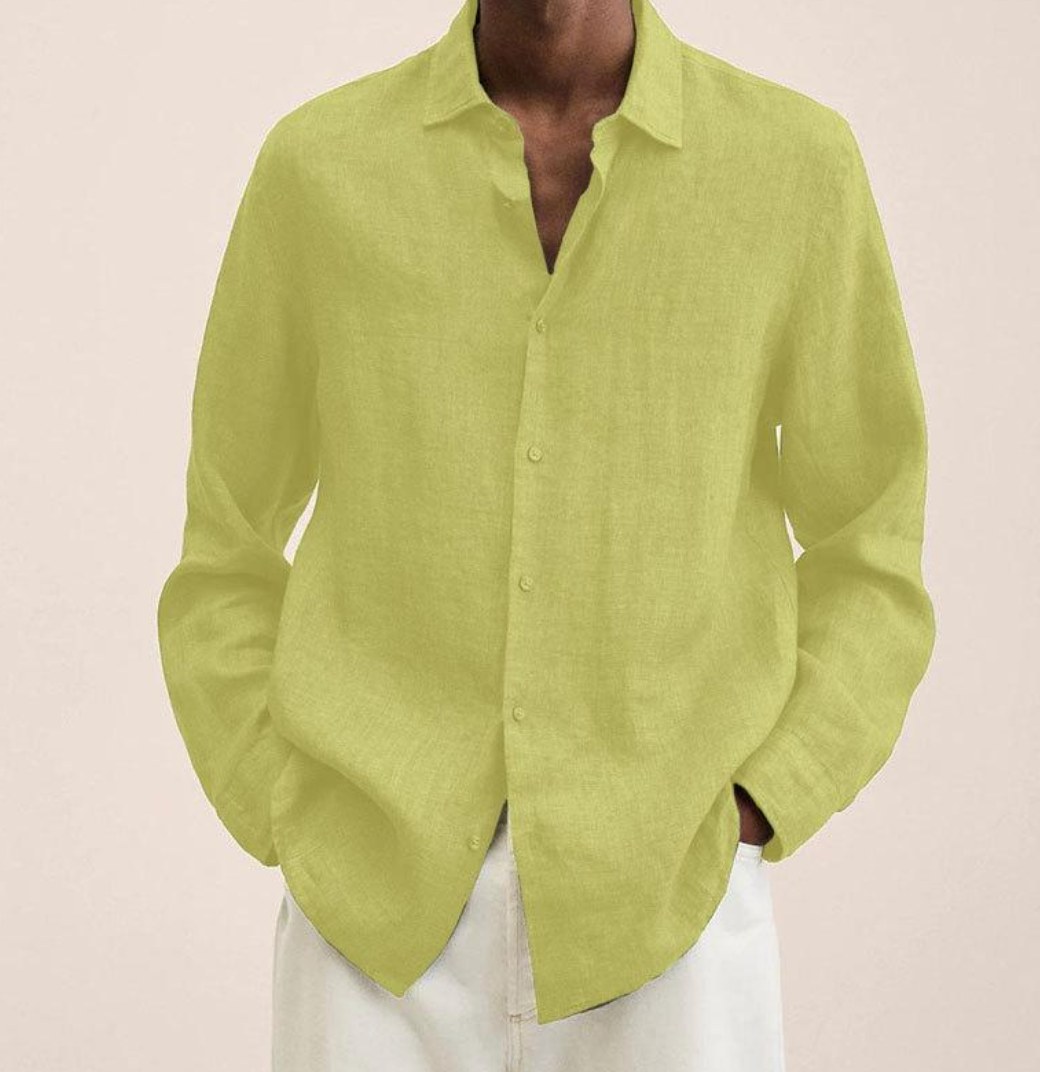 Heren Overhemd met Open Kraag en Ontspannen Fit voor Casual Styling – ALPHONSE STYLE