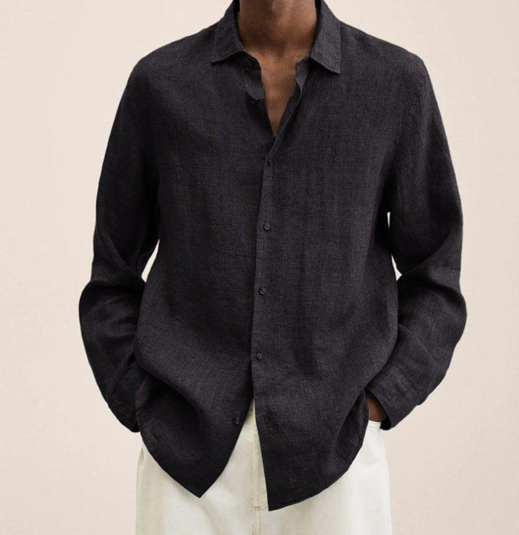 Heren Overhemd met Open Kraag en Ontspannen Fit voor Casual Styling – ALPHONSE STYLE