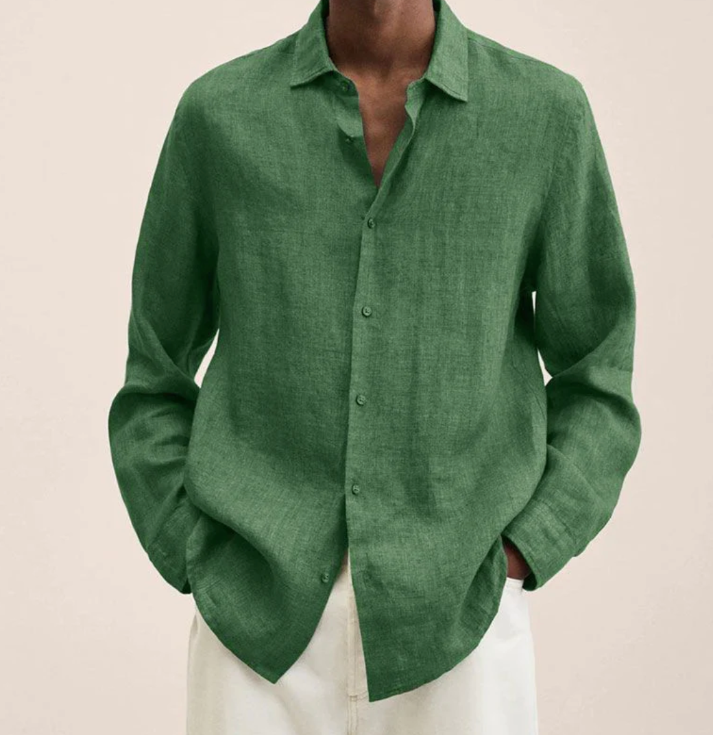 Heren Overhemd met Open Kraag en Ontspannen Fit voor Casual Styling – ALPHONSE STYLE