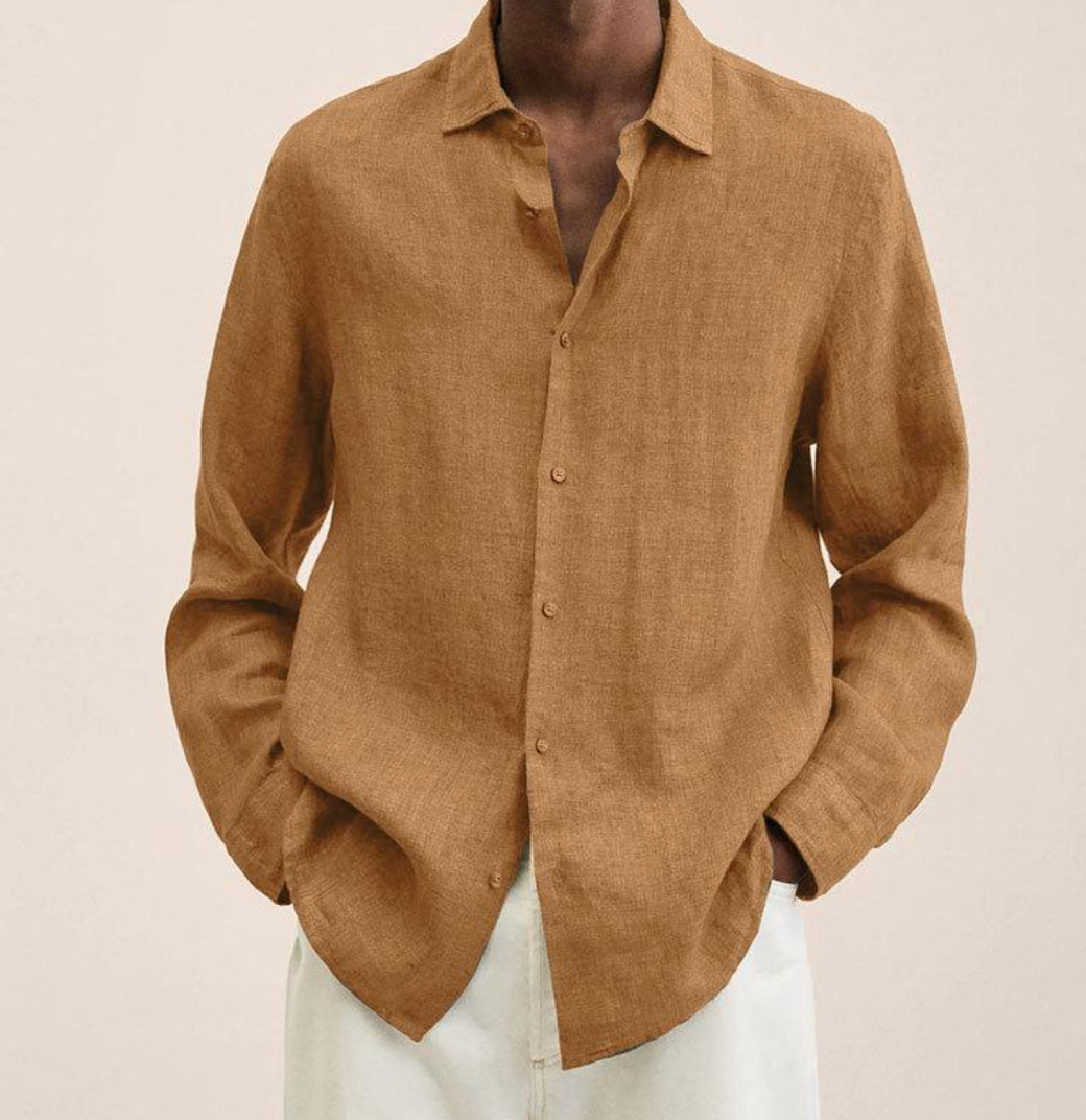 Heren Overhemd met Open Kraag en Ontspannen Fit voor Casual Styling – ALPHONSE STYLE