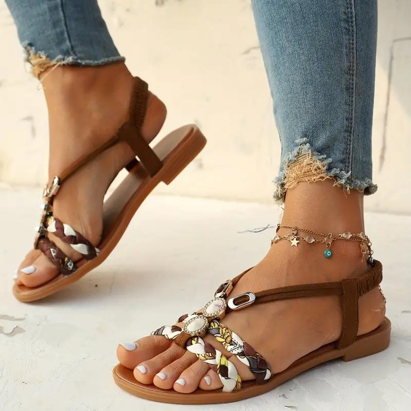 Vrouwen - Boho Sandalen - Elastische Band - Zomer Footwear - COMFORTABEL STAP