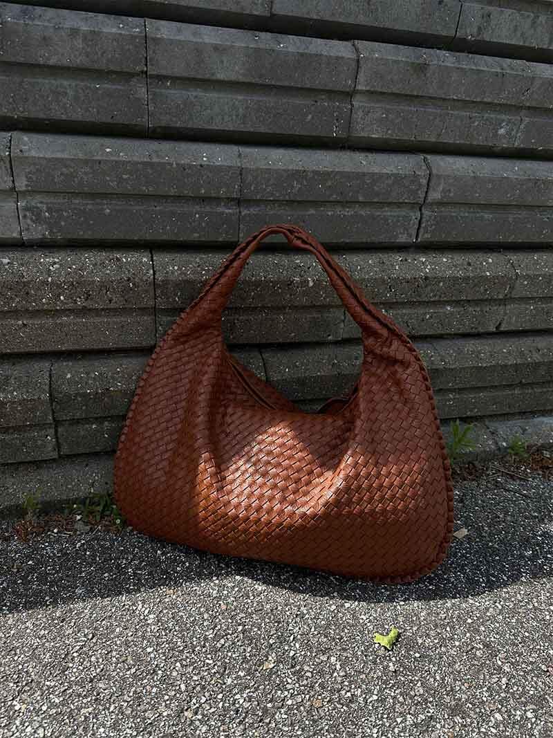 Vrouwen - Grote Shopper - Gevlochten Materiaal - Stijlvolle Handtas - ELEGANTE SHOPPER