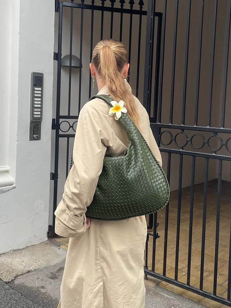 Vrouwen - Grote Shopper - Gevlochten Materiaal - Stijlvolle Handtas - ELEGANTE SHOPPER