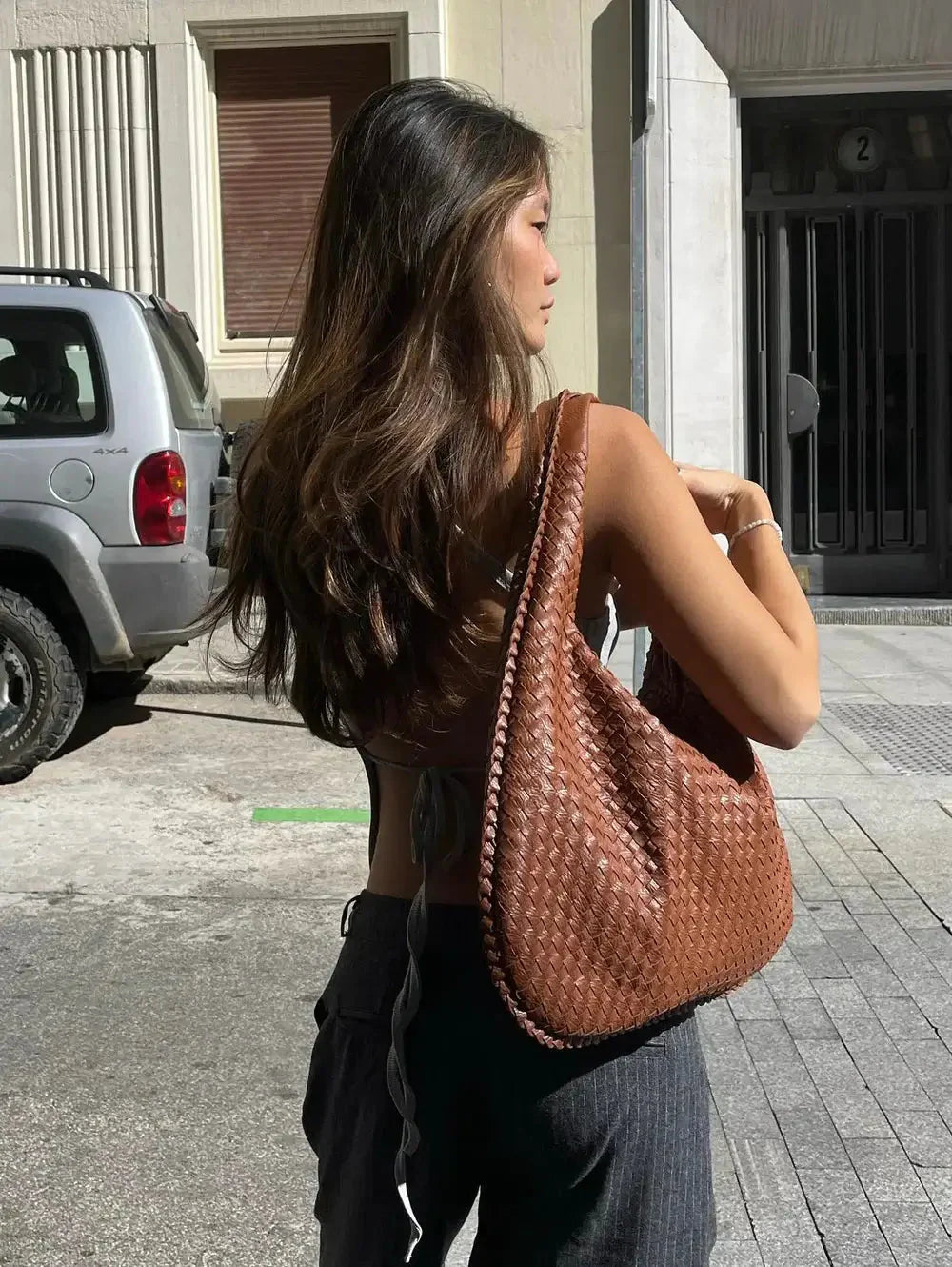 Vrouwen - Grote Shopper - Gevlochten Materiaal - Stijlvolle Handtas - ELEGANTE SHOPPER