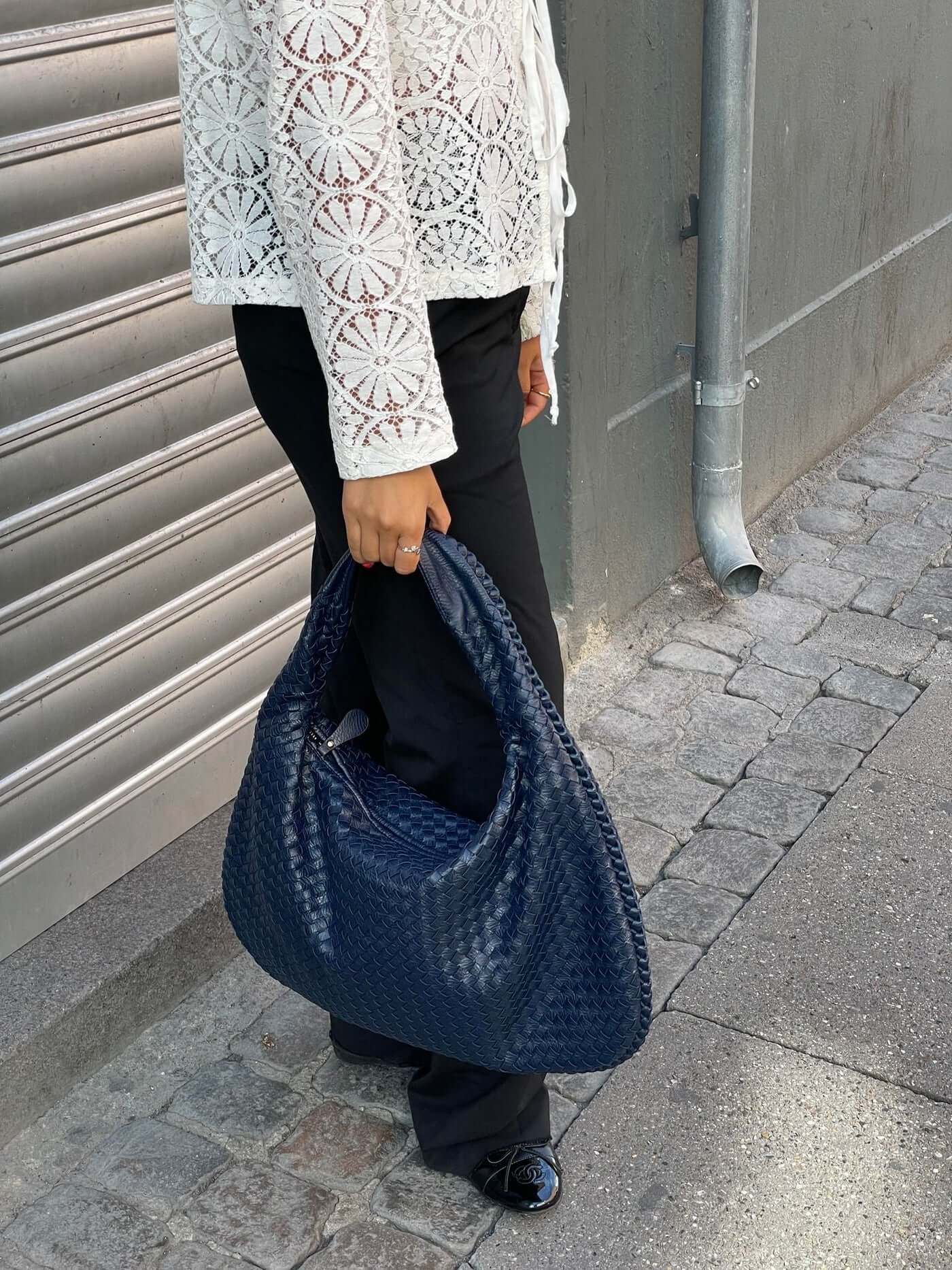 Vrouwen - Grote Shopper - Gevlochten Materiaal - Stijlvolle Handtas - ELEGANTE SHOPPER