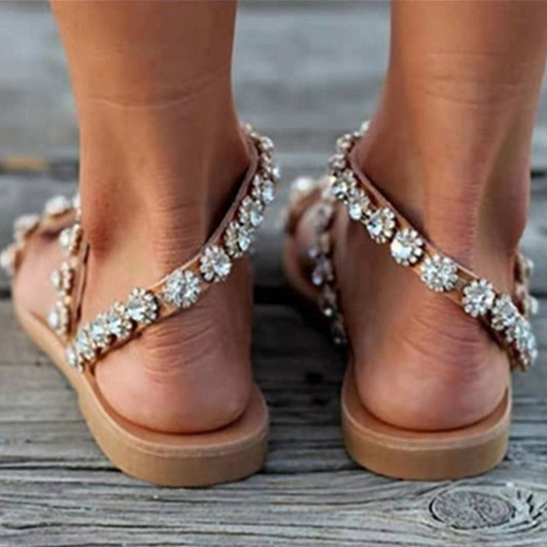 Boho dames sandalen met kralen, kant en comfortabele zool – LOREA BOHO