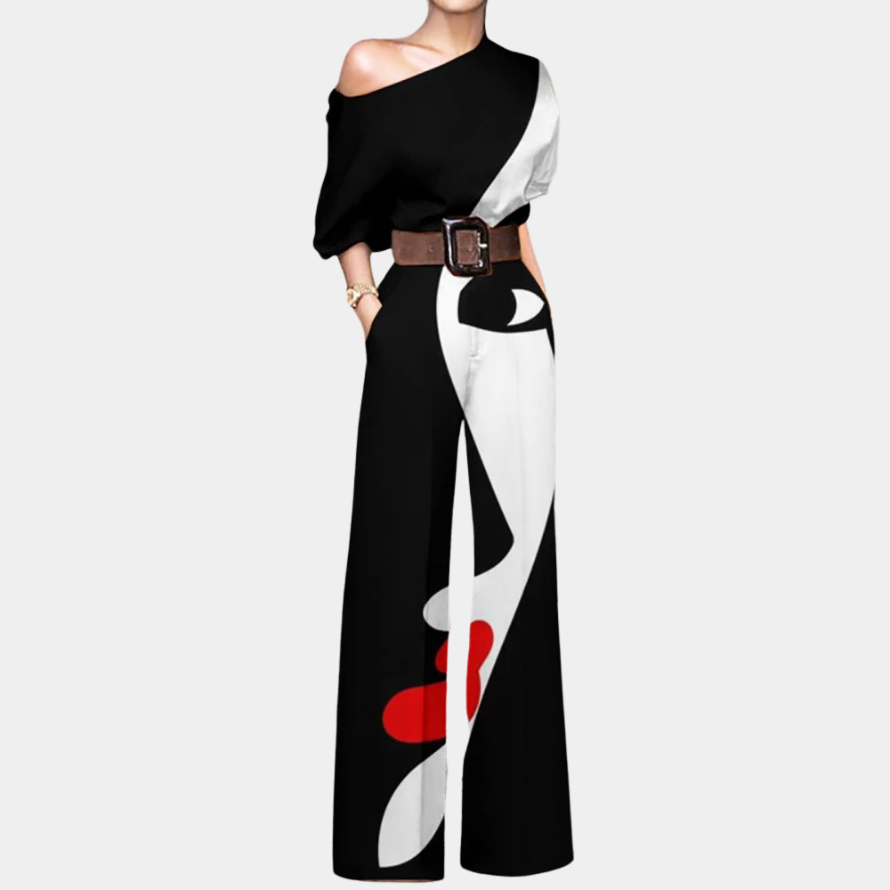 Dames - Off-Shoulder Jumpsuit - Vloeiend Design - Mode Statement - NOELIA EDGE