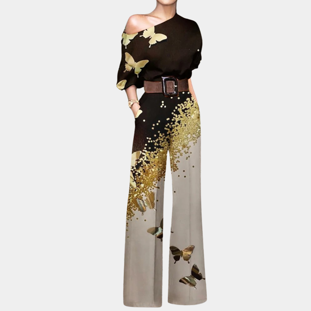 Dames - Off-Shoulder Jumpsuit - Vloeiend Design - Mode Statement - NOELIA EDGE
