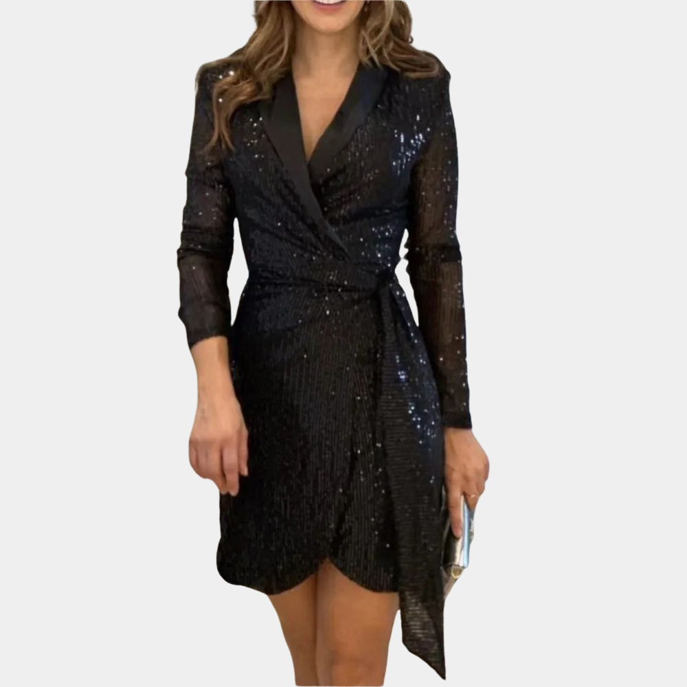 Vrouwen - Elegante Blazerjurk - Met Glitter - Chique Avond- en Feestjurk - Arja Glamour