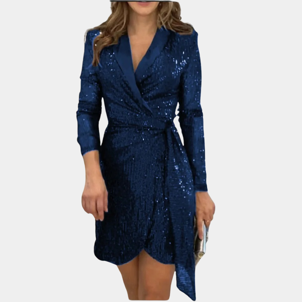 Vrouwen - Elegante Blazerjurk - Met Glitter - Chique Avond- en Feestjurk - Arja Glamour