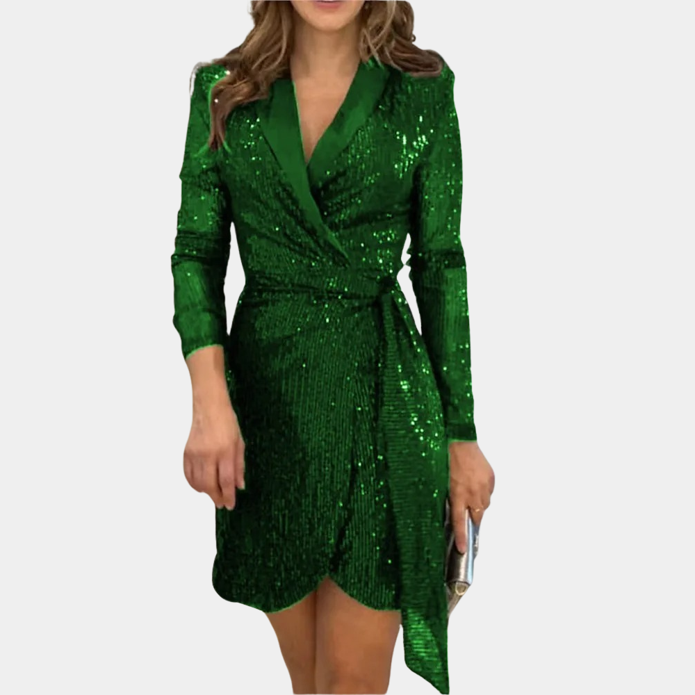 Vrouwen - Elegante Blazerjurk - Met Glitter - Chique Avond- en Feestjurk - Arja Glamour