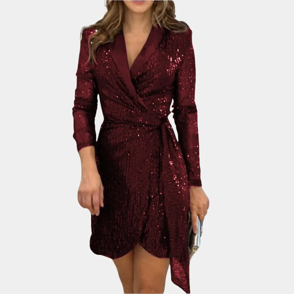 Vrouwen - Elegante Blazerjurk - Met Glitter - Chique Avond- en Feestjurk - Arja Glamour
