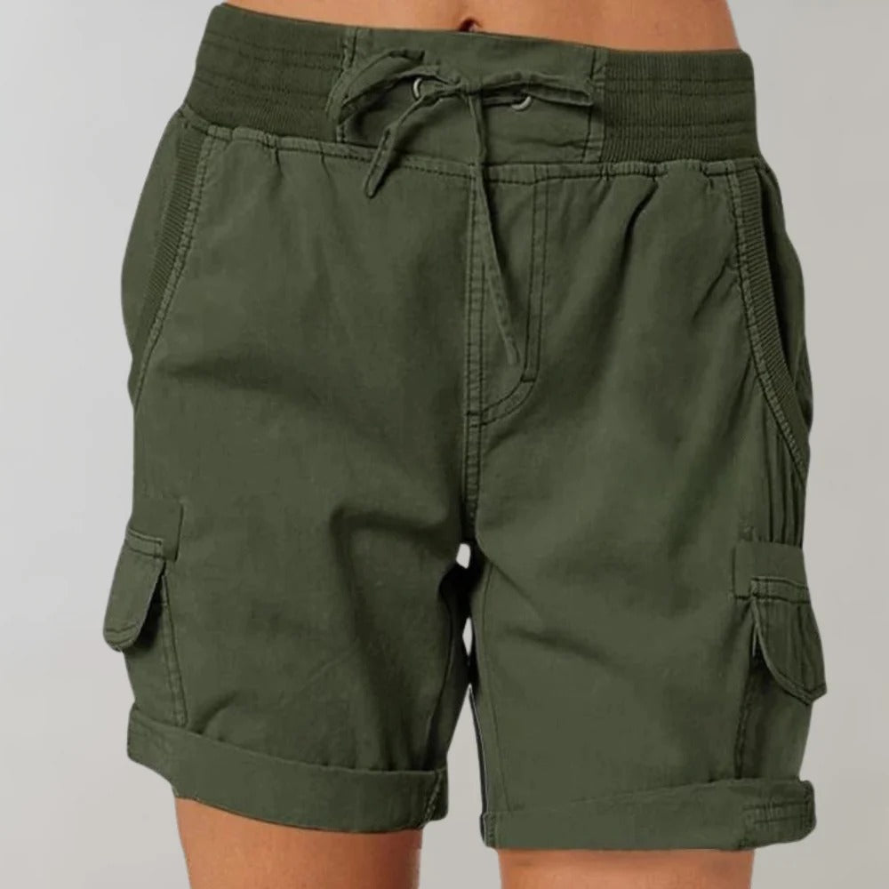 Vrouwen - Cargo Shorts - Hoge Taille met Touwtjes - Casual Kleding - STIJLVOLLE CARGO SHORTS