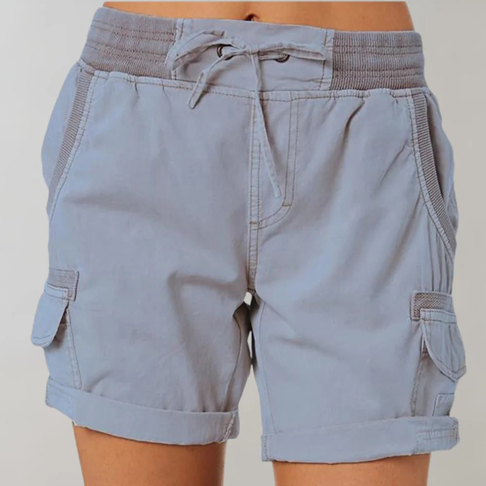 Vrouwen - Cargo Shorts - Hoge Taille met Touwtjes - Casual Kleding - STIJLVOLLE CARGO SHORTS