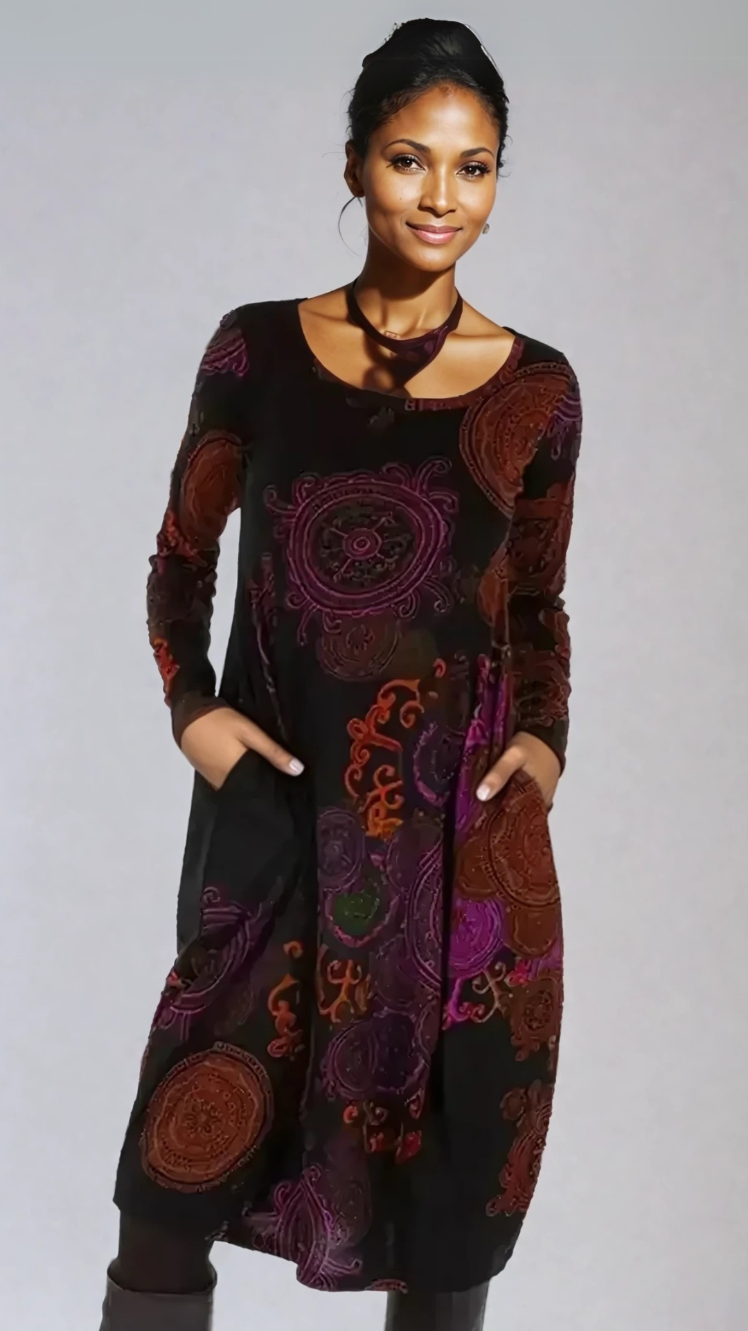 Boho-chic midi-jurk met romantische details – TerraFlair