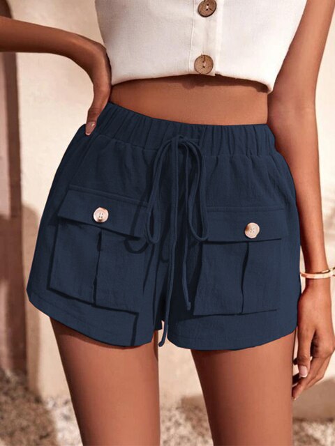 Dames - Casual Zomershort - Katoenmix - Lichtgewicht Comfort - STIJLVOLLE ZOMERSHORT