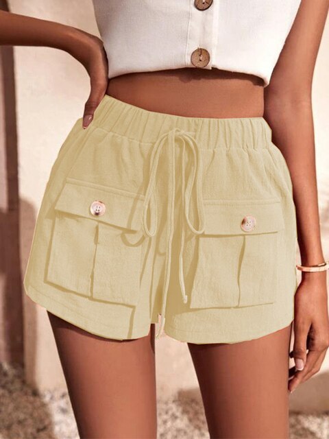 Dames - Casual Zomershort - Katoenmix - Lichtgewicht Comfort - STIJLVOLLE ZOMERSHORT