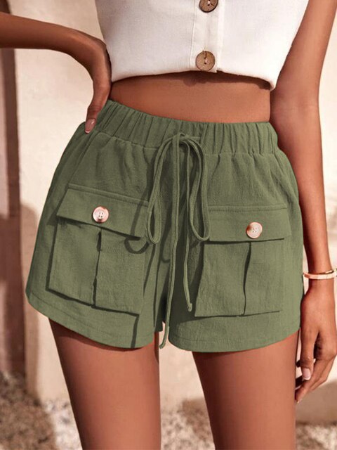 Dames - Casual Zomershort - Katoenmix - Lichtgewicht Comfort - STIJLVOLLE ZOMERSHORT