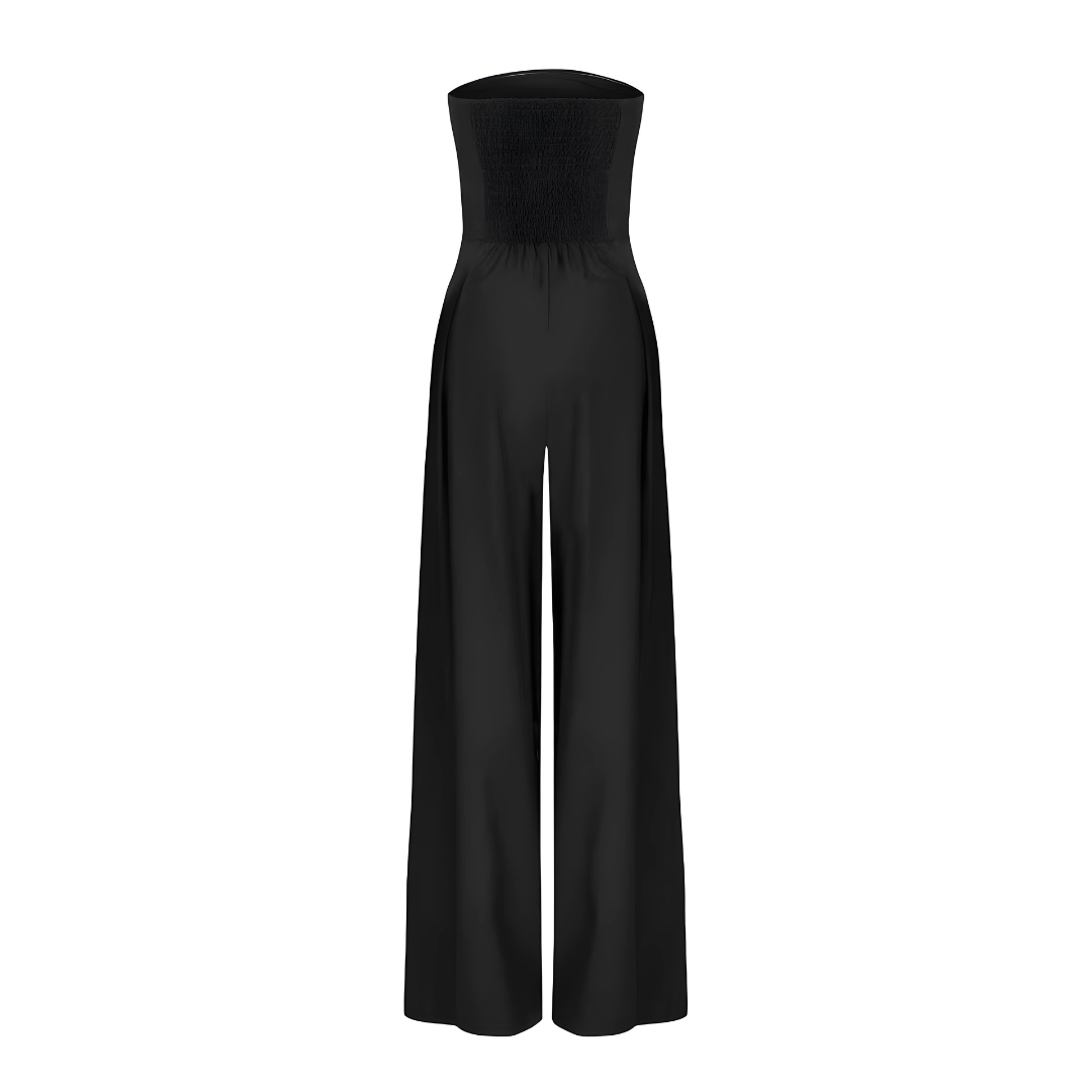Dames - Strapless Wijd Uitgesneden Jumpsuit - Elegante Pasvorm - Formele Gelegenheden - CELESTINA DESIGN