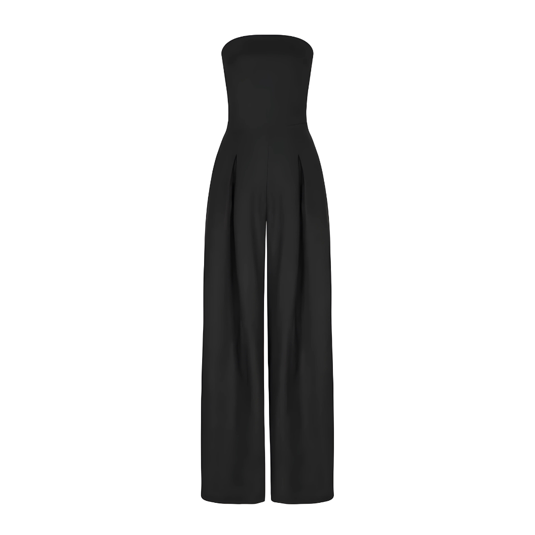Dames - Strapless Wijd Uitgesneden Jumpsuit - Elegante Pasvorm - Formele Gelegenheden - CELESTINA DESIGN