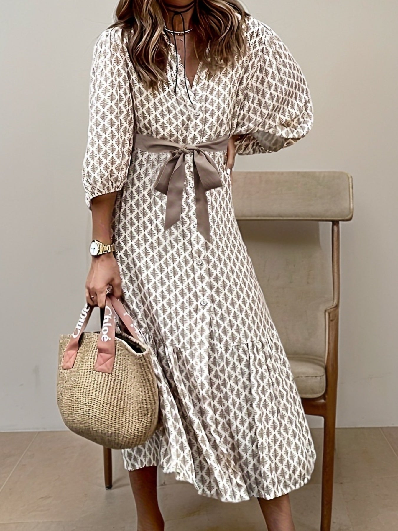 Elegante damesjurk met vloeiende pasvorm – Dayanna Luxe