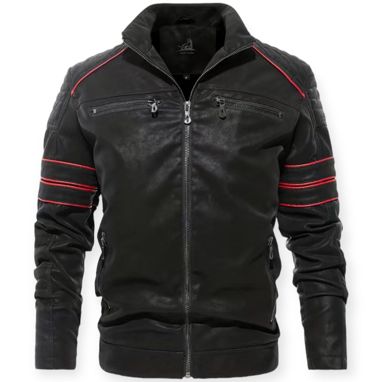 BRODY - Racer geïnspireerd zwart leren jack