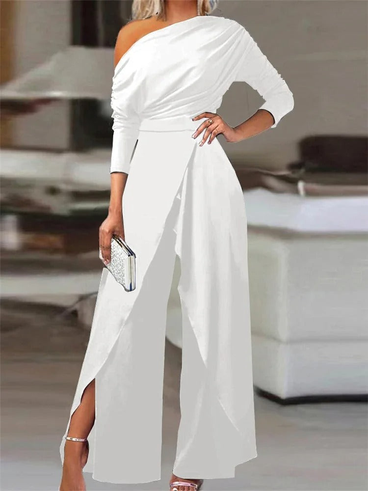 Dames - Jumpsuit met Lange Mouwen - Vloeiende Beweging - Avondkleding en Vrijetijdskleding - ELEGANTE STIJL