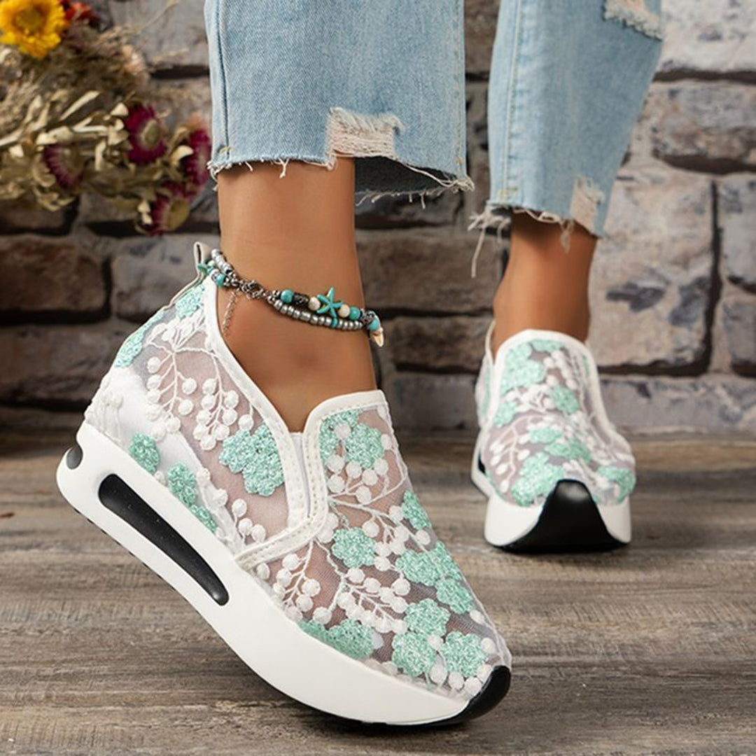Sneakers - Vrouwen - Kant Bloemenprint - Comfort Stijl - LUNA