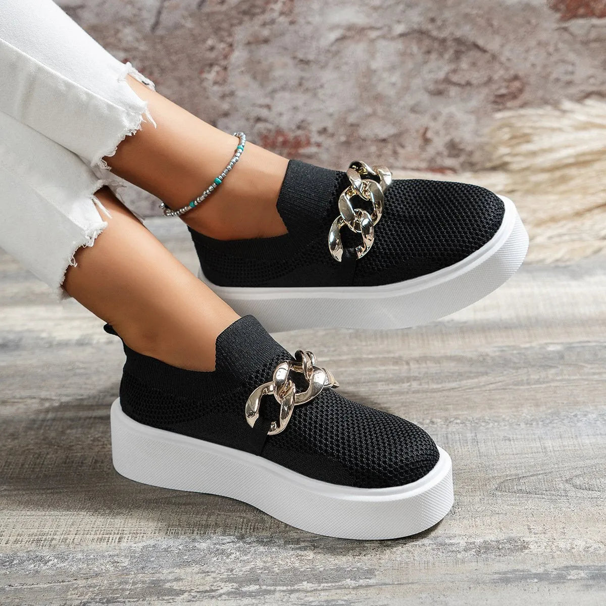 Slip-On Sneakers - Dames - Sportief Ontwerp - Statement Schoenen - MODERNE STAP