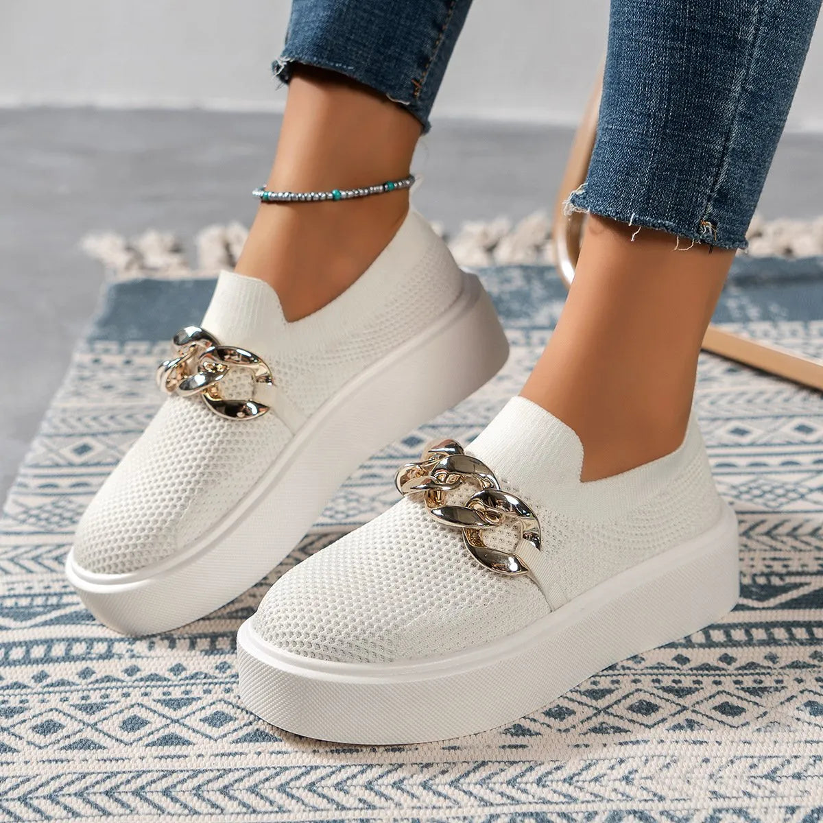 Slip-On Sneakers - Dames - Sportief Ontwerp - Statement Schoenen - MODERNE STAP