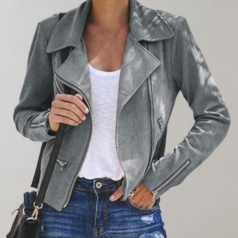Leren Jas - Dames - Asymmetrisch - Moderne Lederjas - MELAN